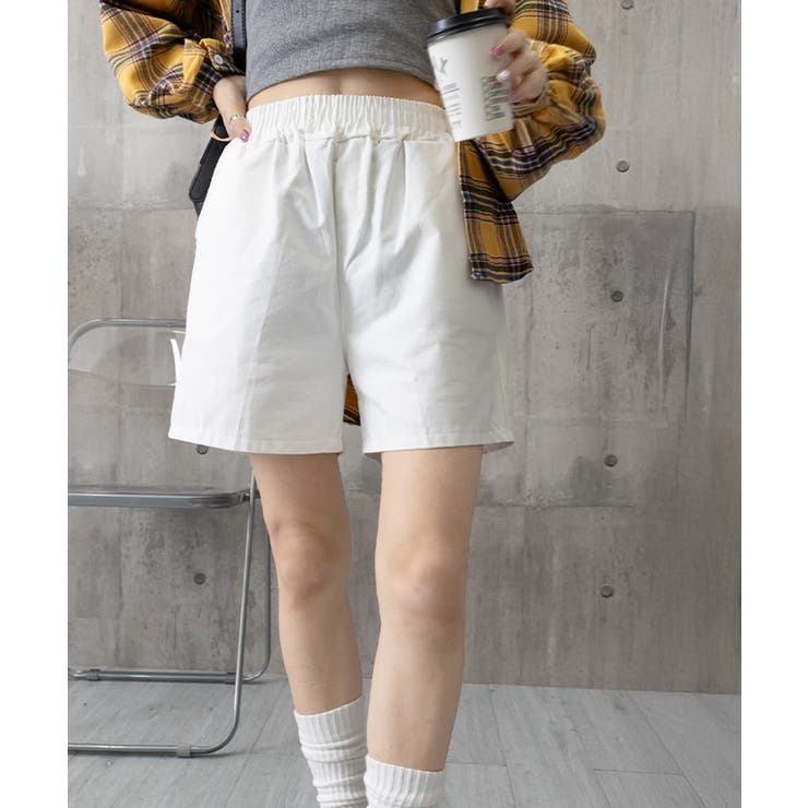 美品 JUEMI 【M】 新品 タグ付き ショートパンツ グレー フロントタックショートパンツ miniqu グレー | Cygne