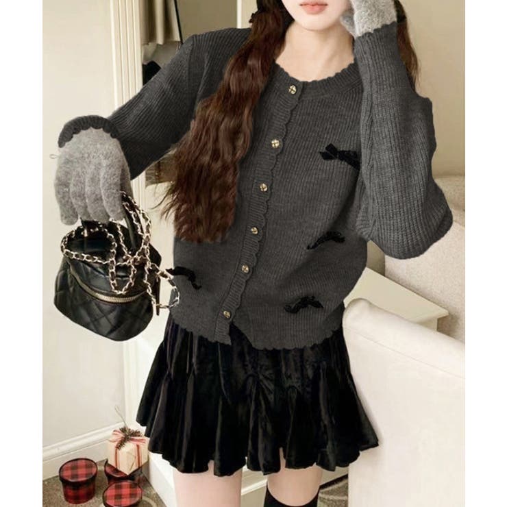 ニットカーディガンリボン飾り 秋冬ニット | SUNSHINE CLOSET | 詳細画像1 