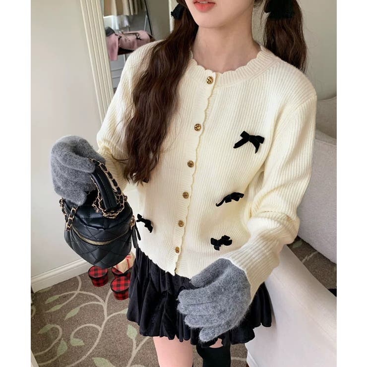 ニットカーディガンリボン飾り 秋冬ニット | SUNSHINE CLOSET | 詳細画像7 