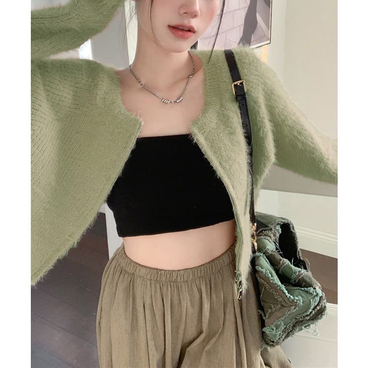 ダブルジップ シャギーニット ショート丈 | SUNSHINE CLOSET | 詳細画像10 