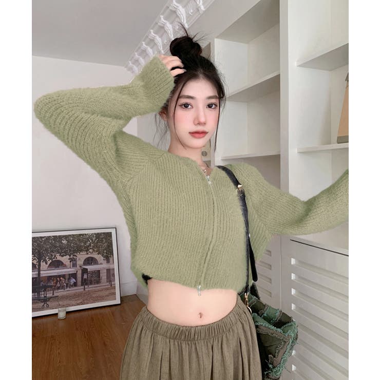 ダブルジップ シャギーニット ショート丈 | SUNSHINE CLOSET | 詳細画像11 