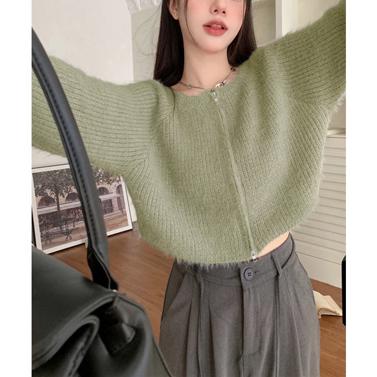 ダブルジップ シャギーニット ショート丈 | SUNSHINE CLOSET | 詳細画像13 