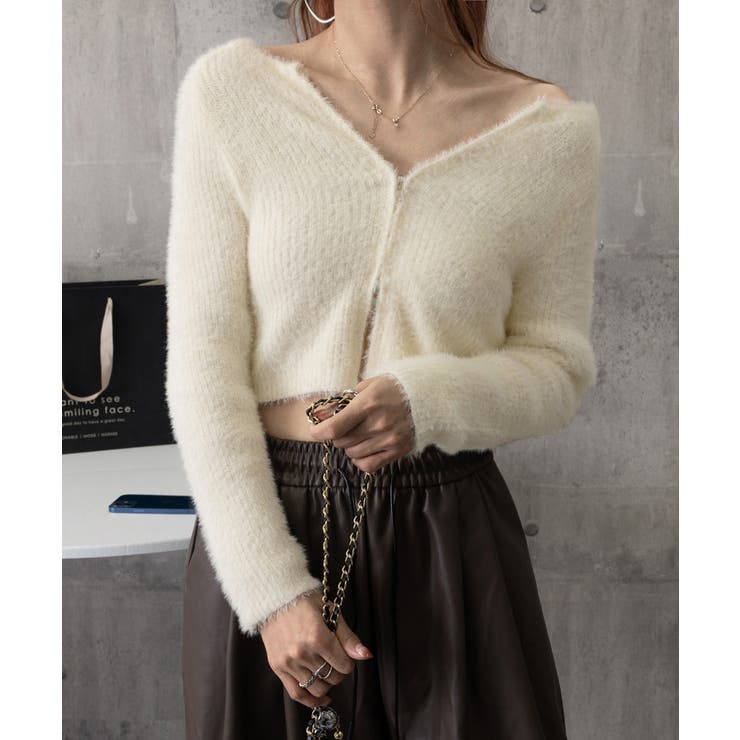 ダブルジップ シャギーニット ショート丈 | SUNSHINE CLOSET | 詳細画像20 