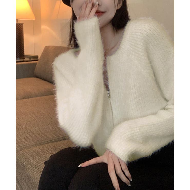 ダブルジップ シャギーニット ショート丈 | SUNSHINE CLOSET | 詳細画像5 