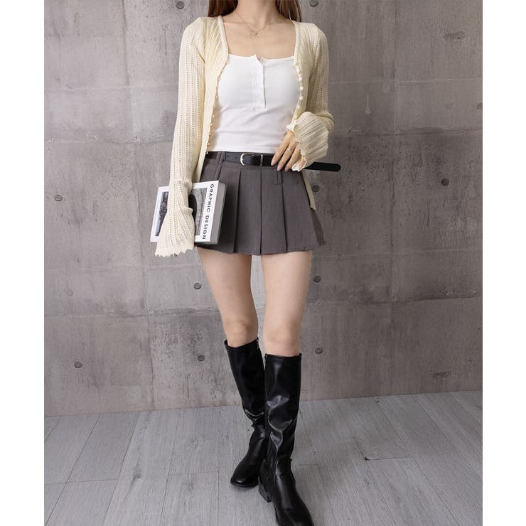 韓国風前開きニットトップスレディース 薄手ニットカーディガンVネック フロントボ… | SUNSHINE CLOSET | 詳細画像15 