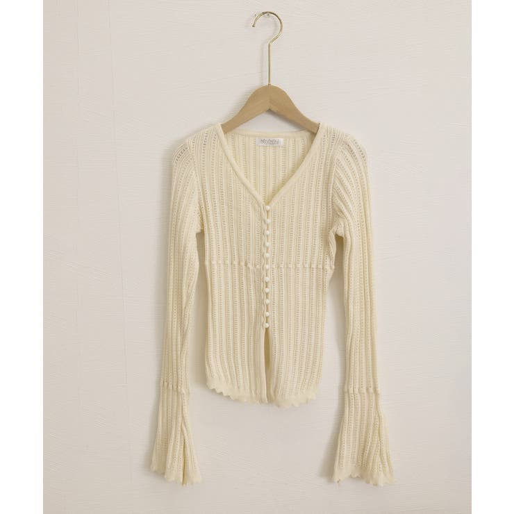 韓国風前開きニットトップスレディース 薄手ニットカーディガンVネック フロントボ… | SUNSHINE CLOSET | 詳細画像17 