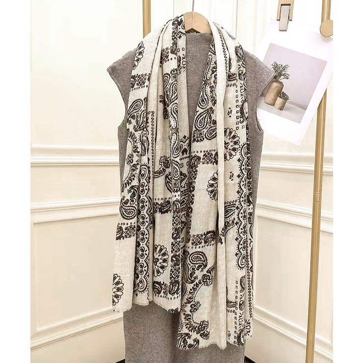レトロ総柄ショール エスニック調マフラー ロングスカーフ上品カジュアル秋冬防寒羽… | SUNSHINE CLOSET | 詳細画像23 