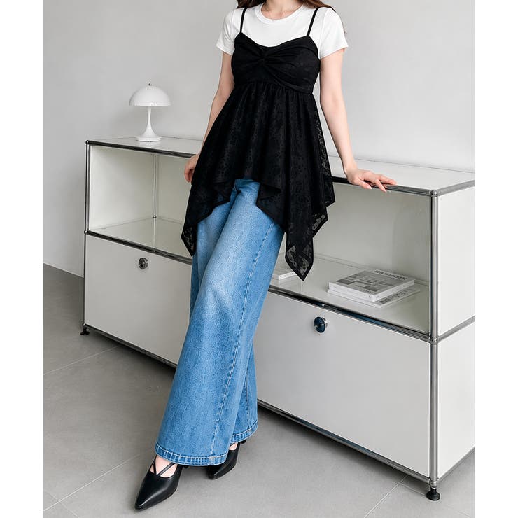 Y2K花柄レーストップスバレエコア リボンキャミソール 大人可愛い | SUNSHINE CLOSET | 詳細画像2 