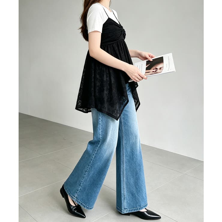 Y2K花柄レーストップスバレエコア リボンキャミソール 大人可愛い | SUNSHINE CLOSET | 詳細画像3 