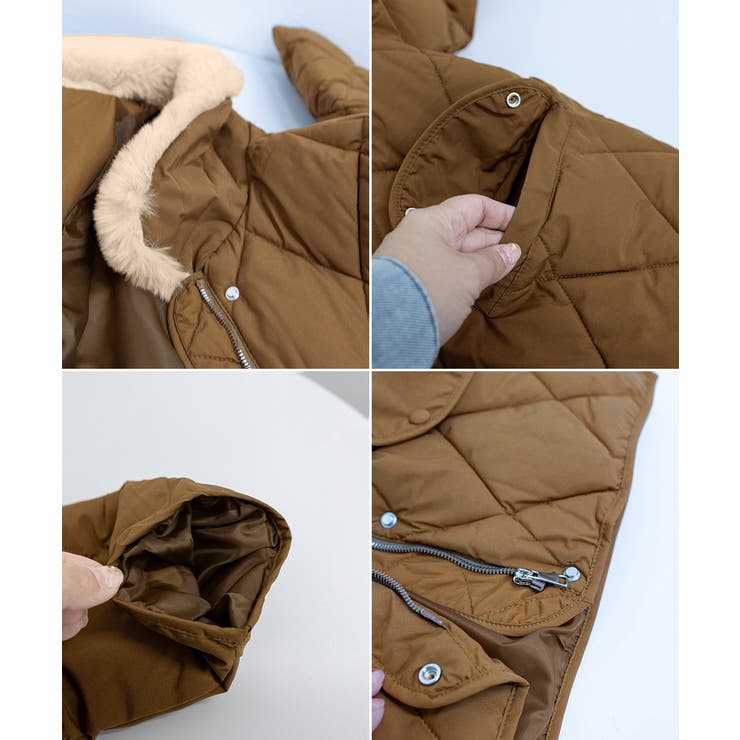 中綿キルティングジャケット 韓国アウター[品番：AGCW0005129