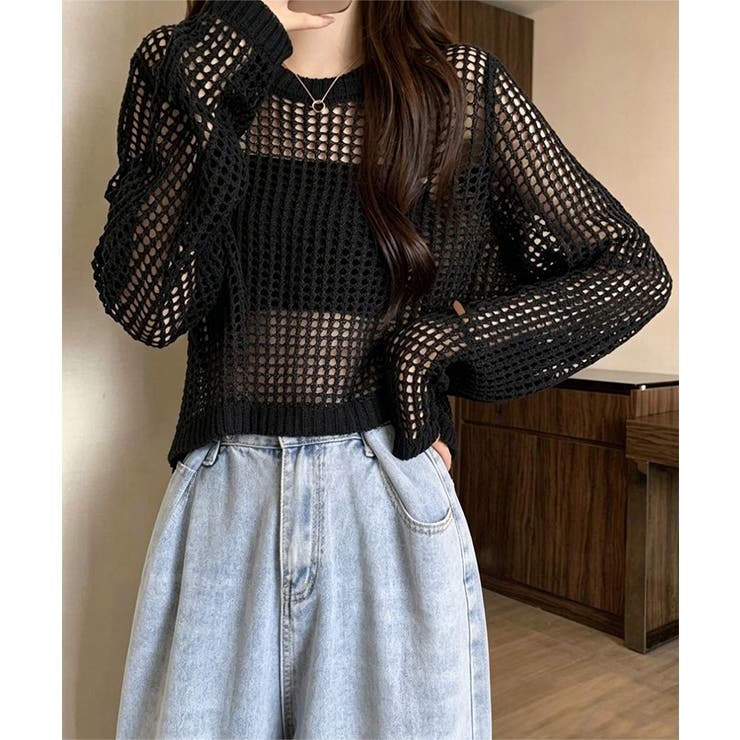 レディースクルーネック サマーニット着やせ レイヤードプルオーバー | SUNSHINE CLOSET | 詳細画像10 