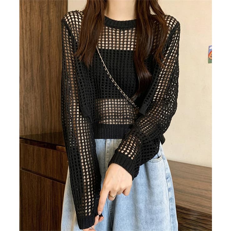 レディースクルーネック サマーニット着やせ レイヤードプルオーバー | SUNSHINE CLOSET | 詳細画像11 
