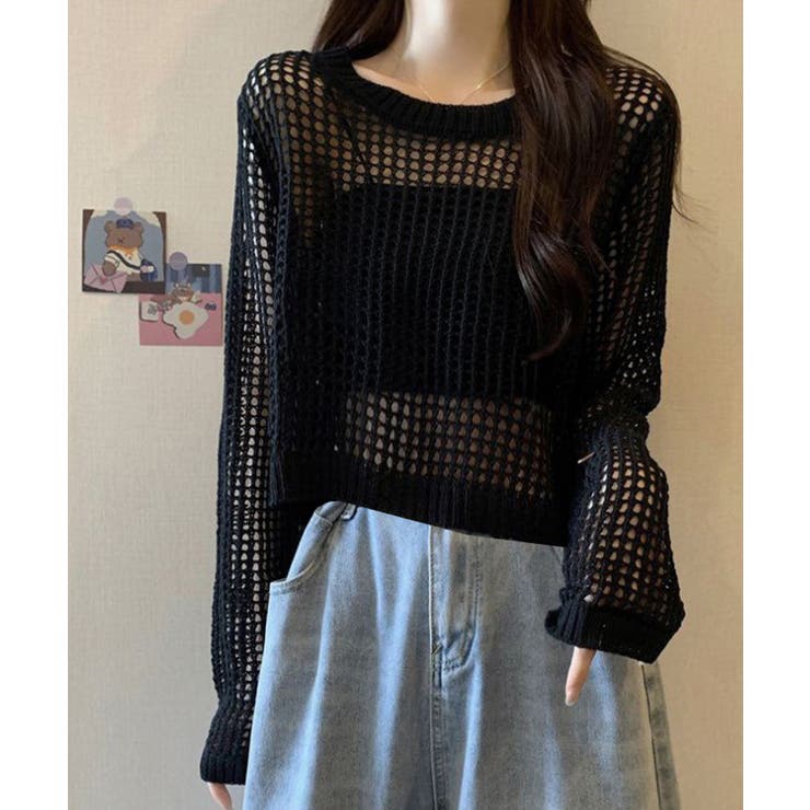 レディースクルーネック サマーニット着やせ レイヤードプルオーバー | SUNSHINE CLOSET | 詳細画像12 