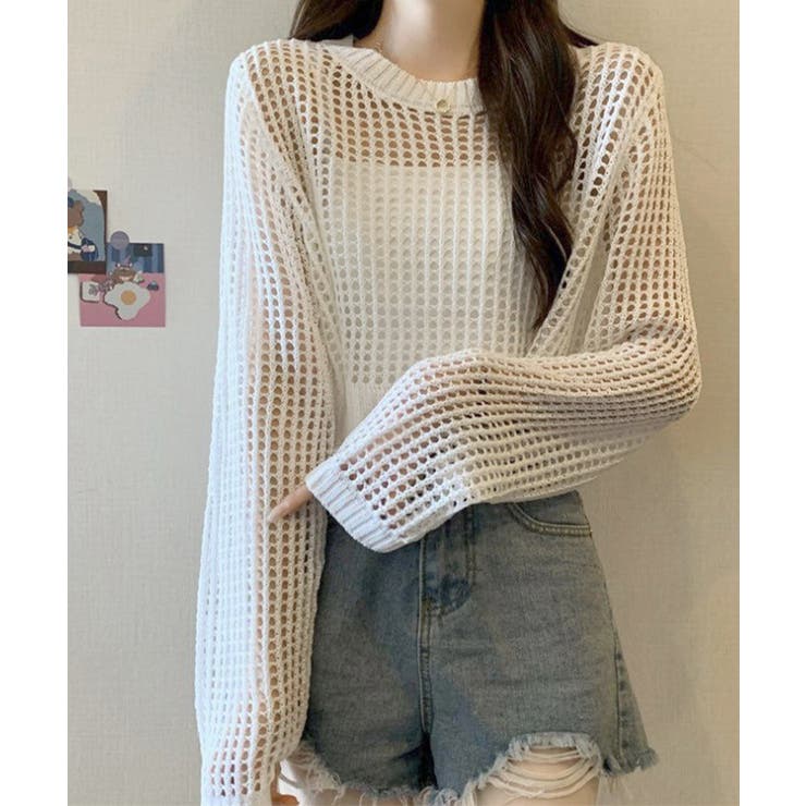 レディースクルーネック サマーニット着やせ レイヤードプルオーバー | SUNSHINE CLOSET | 詳細画像19 