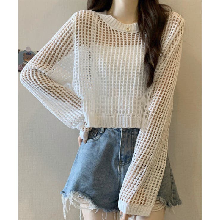 レディースクルーネック サマーニット着やせ レイヤードプルオーバー | SUNSHINE CLOSET | 詳細画像20 