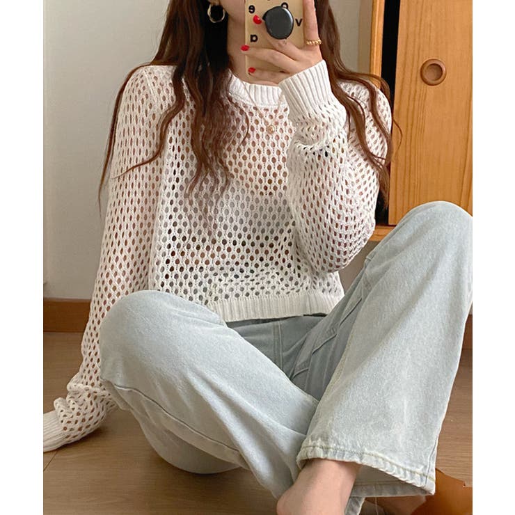 レディースクルーネック サマーニット着やせ レイヤードプルオーバー | SUNSHINE CLOSET | 詳細画像8 