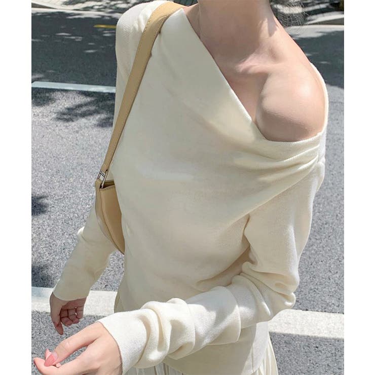 オフショルニットトップスサイドタック長袖 | SUNSHINE CLOSET | 詳細画像1 