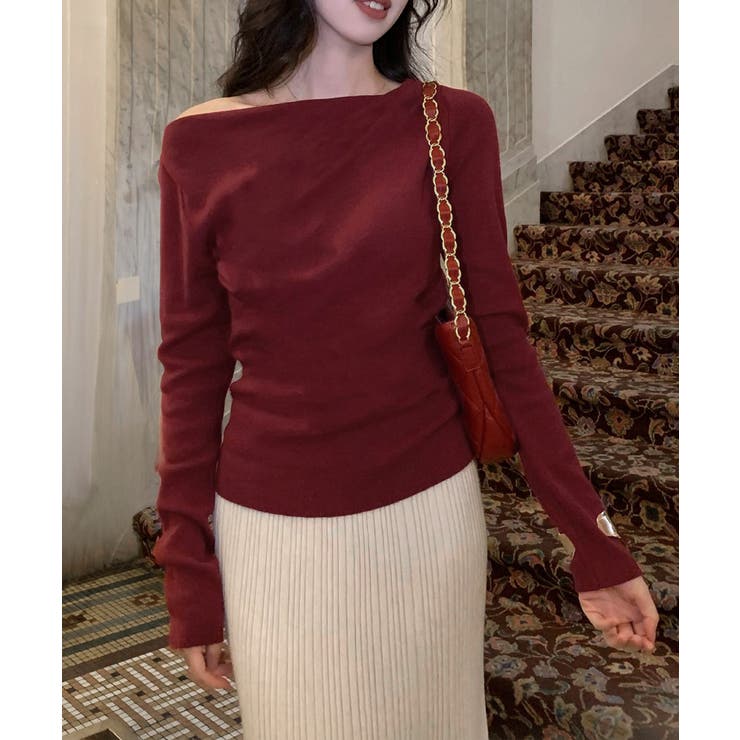 オフショルニットトップスサイドタック長袖 | SUNSHINE CLOSET | 詳細画像10 