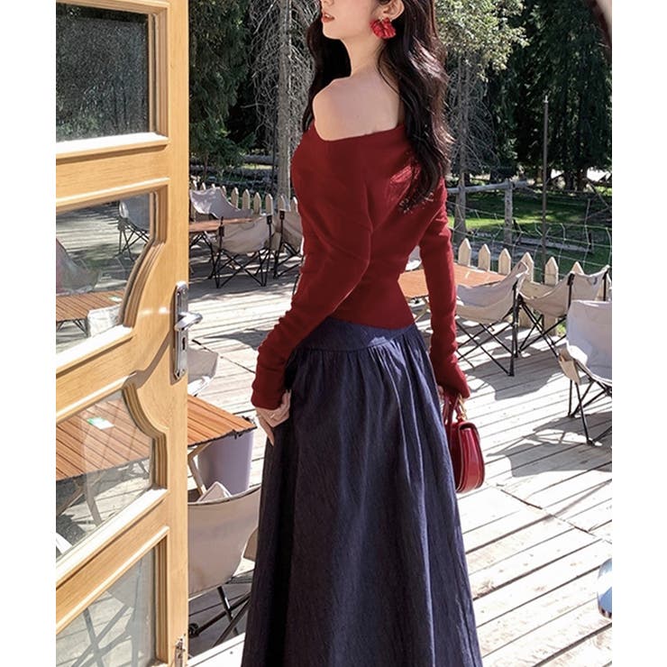 オフショルニットトップスサイドタック長袖 | SUNSHINE CLOSET | 詳細画像13 