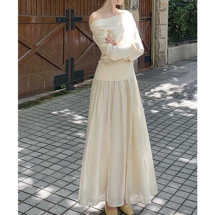 オフショルニットトップスサイドタック長袖 | SUNSHINE CLOSET | 詳細画像4 