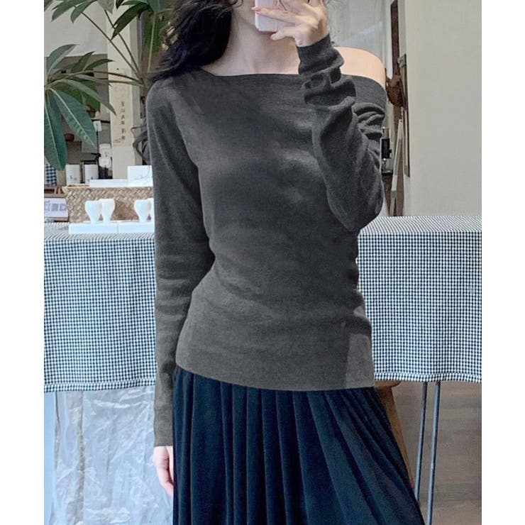 オフショルニットトップスサイドタック長袖 | SUNSHINE CLOSET | 詳細画像5 