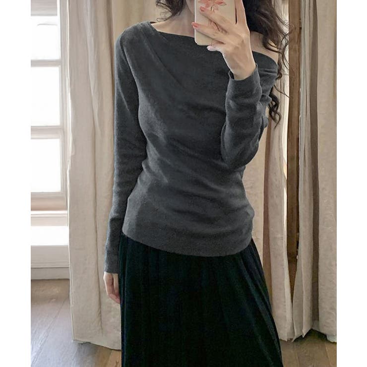 オフショルニットトップスサイドタック長袖 | SUNSHINE CLOSET | 詳細画像6 