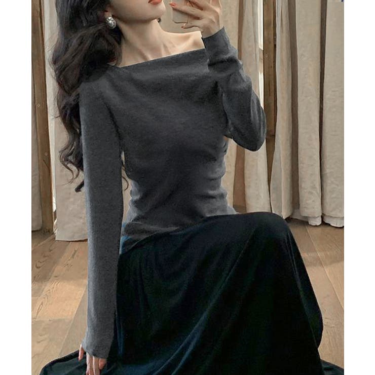 オフショルニットトップスサイドタック長袖 | SUNSHINE CLOSET | 詳細画像7 