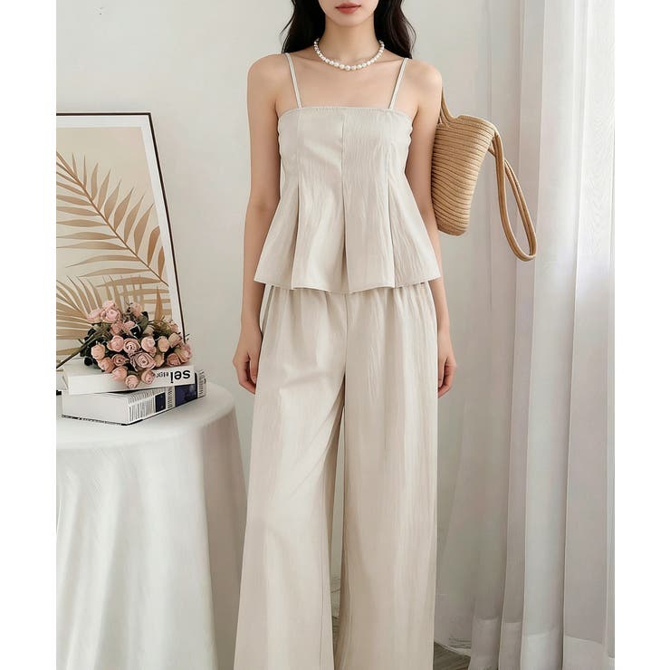 レディース 大人可愛いセットアップ バックシャーリングキャミソール | SUNSHINE CLOSET | 詳細画像2 