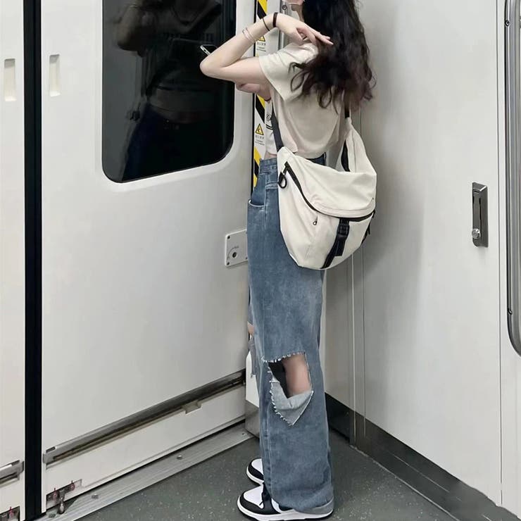 デニムパンツ ダメージ ジーンズ 春夏秋[品番：AGCW0004666
