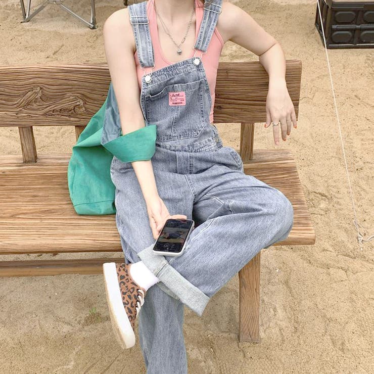 デニム　サロペット デニムサロペット オールインワン レトロ[品番：AGCW0004791