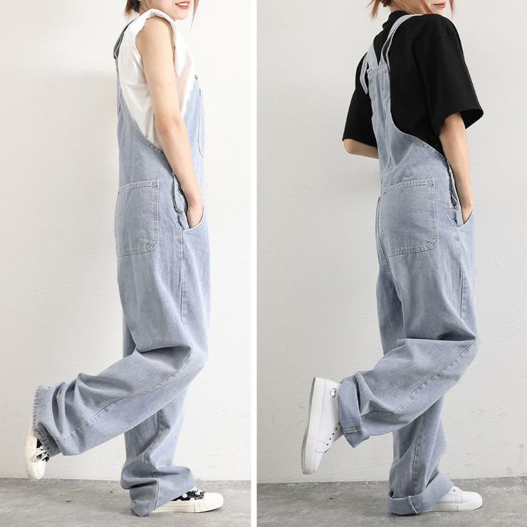 デニム　サロペット デニムサロペット オールインワン レトロ[品番：AGCW0004791