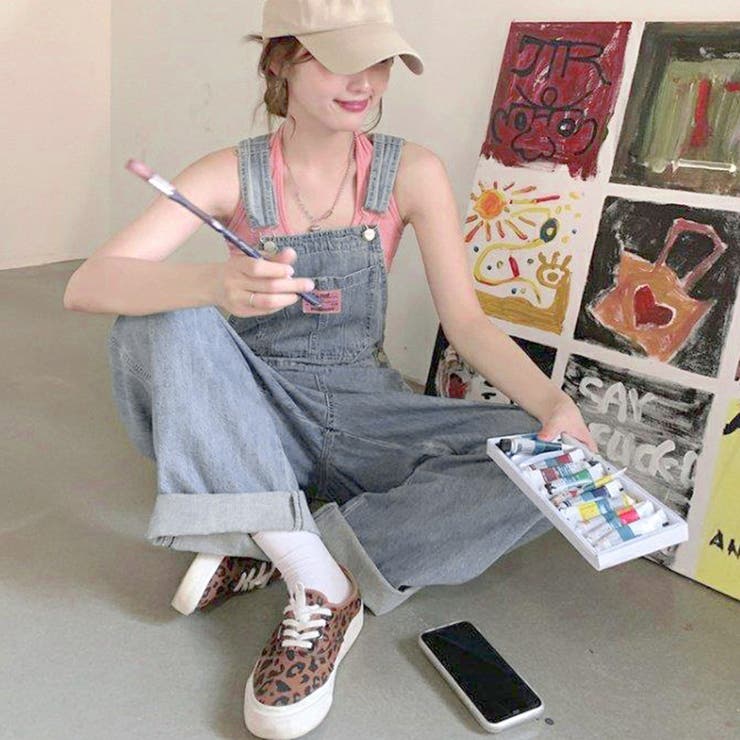 デニム　サロペット デニムサロペット オールインワン レトロ[品番：AGCW0004791