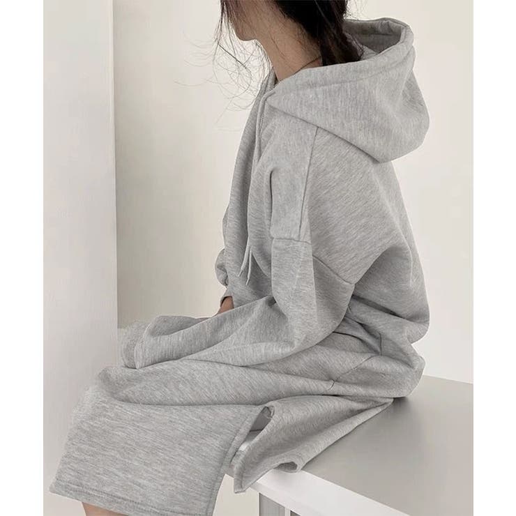 裏起毛 ロングパーカーワンピース 着やせ | SUNSHINE CLOSET | 詳細画像5 