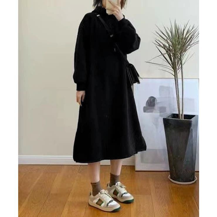 裏起毛 ロングパーカーワンピース 着やせ | SUNSHINE CLOSET | 詳細画像7 