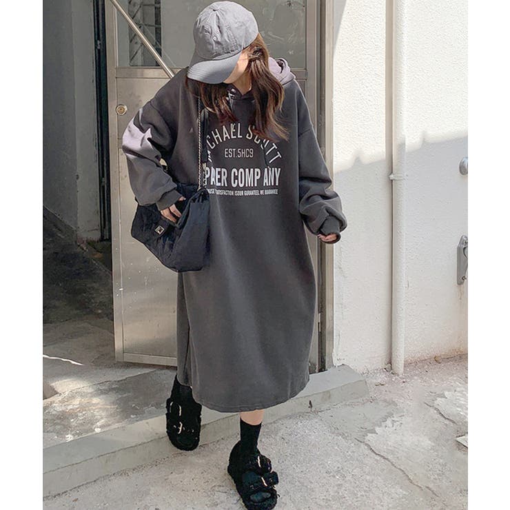 フーディスウェットワンピース裏起毛ワンピ | SUNSHINE CLOSET | 詳細画像1 