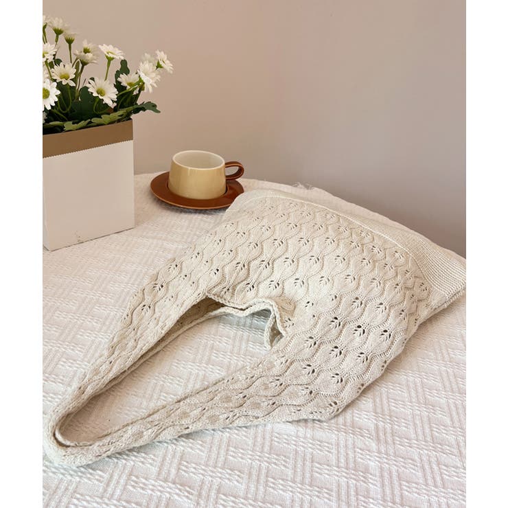 透かし編みニットバッグ韓国風トートバッグ | SUNSHINE CLOSET | 詳細画像13 