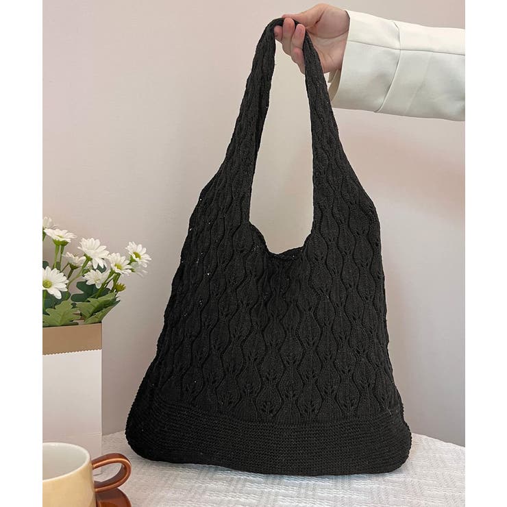 透かし編みニットバッグ韓国風トートバッグ | SUNSHINE CLOSET | 詳細画像5 