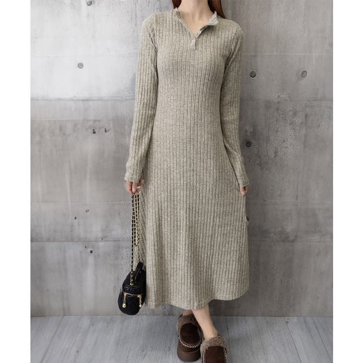 リブニットワンピース 長袖 ロングワンピ | SUNSHINE CLOSET | 詳細画像20 