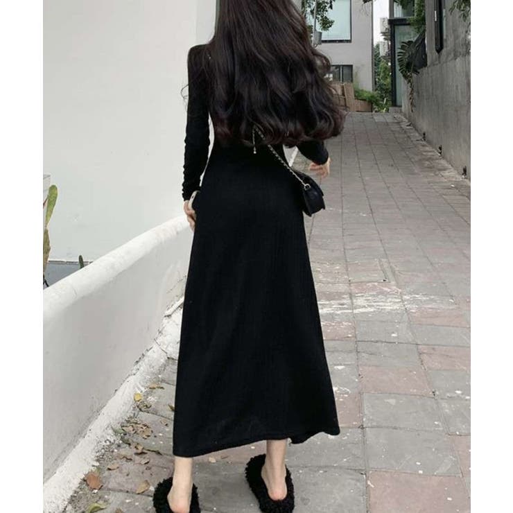 リブニットワンピース 長袖 ロングワンピ | SUNSHINE CLOSET | 詳細画像8 