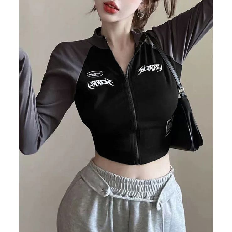 ロゴジップアップ クロップドトップス長袖 | SUNSHINE CLOSET | 詳細画像12