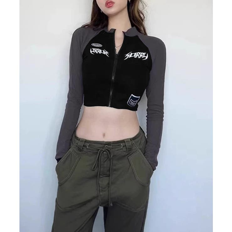 ロゴジップアップ クロップドトップス長袖 | SUNSHINE CLOSET | 詳細画像3