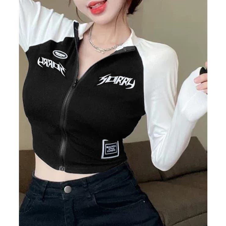 ロゴジップアップ クロップドトップス長袖 | SUNSHINE CLOSET | 詳細画像7