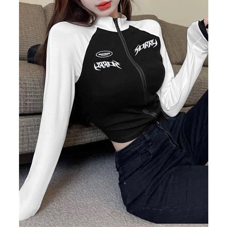 ロゴジップアップ クロップドトップス長袖 | SUNSHINE CLOSET | 詳細画像8