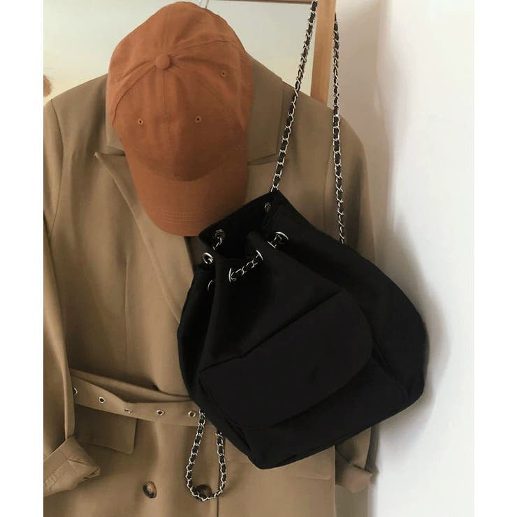 巾着リュック ナイロンチェーンバッグ軽量 | SUNSHINE CLOSET | 詳細画像12 