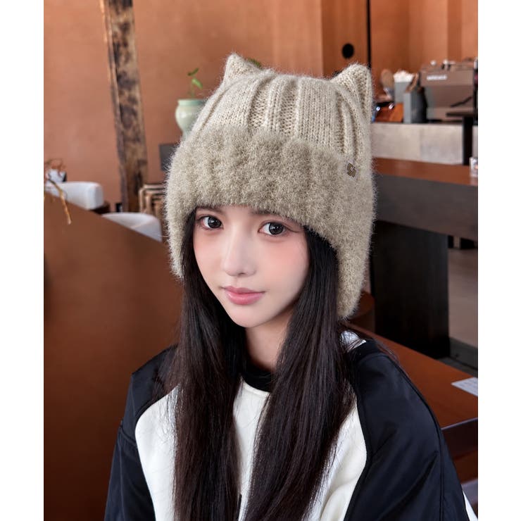 レディース ワンポイントシャギー帽子 防寒ビーニー | SUNSHINE CLOSET | 詳細画像13 