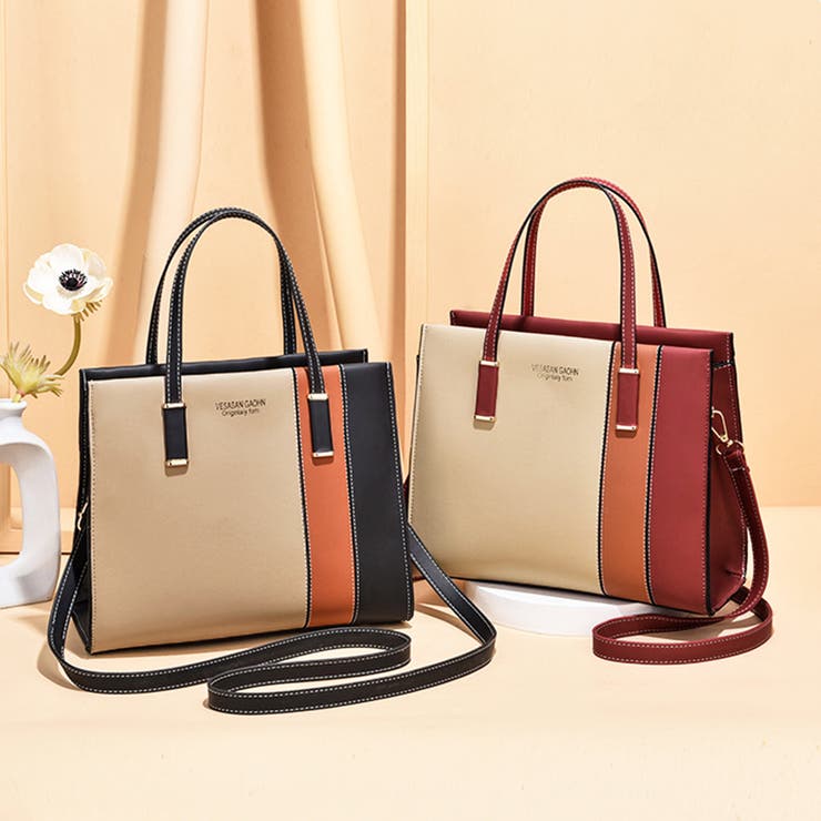 【LE ABONNE】WRITTEN BAG_2COLORS ☆25SS新作バッグ☆ レディース 配色ハンドバッグ[品番：AGCW0002625]｜SUNSHINE