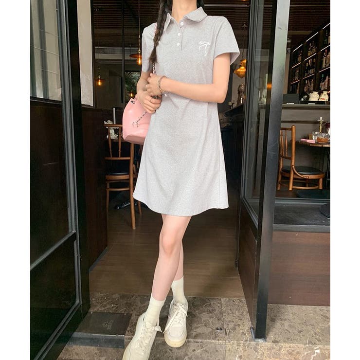 ワンポイントワンピース 大人可愛いAラインワンピ 細見え半袖ワンピース | SUNSHINE CLOSET | 詳細画像13 