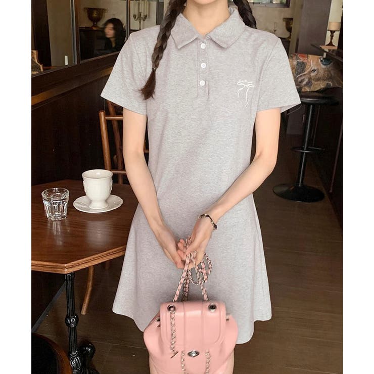 ワンポイントワンピース 大人可愛いAラインワンピ 細見え半袖ワンピース | SUNSHINE CLOSET | 詳細画像18 