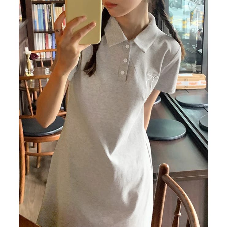 ワンポイントワンピース 大人可愛いAラインワンピ 細見え半袖ワンピース | SUNSHINE CLOSET | 詳細画像19 