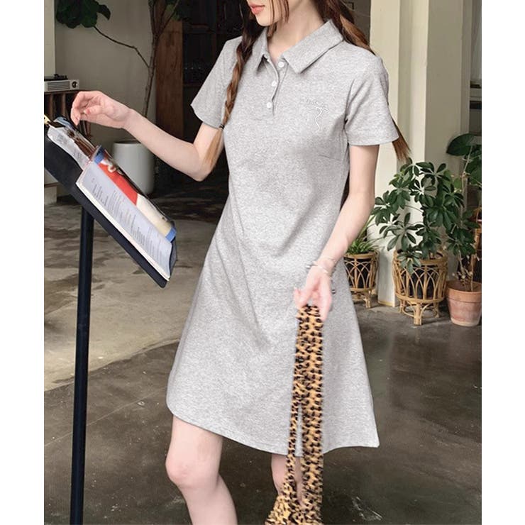ワンポイントワンピース 大人可愛いAラインワンピ 細見え半袖ワンピース | SUNSHINE CLOSET | 詳細画像9 